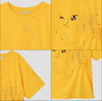 【typeservice】Scattered Ruched Top [Yellow / Charcoal / White]