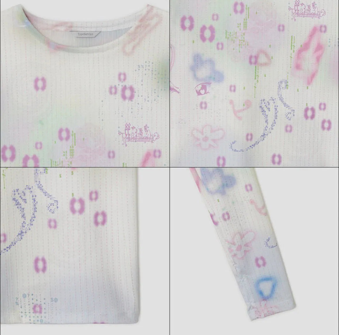 【typeservice】Soft Trace Top [Pink / Blue]