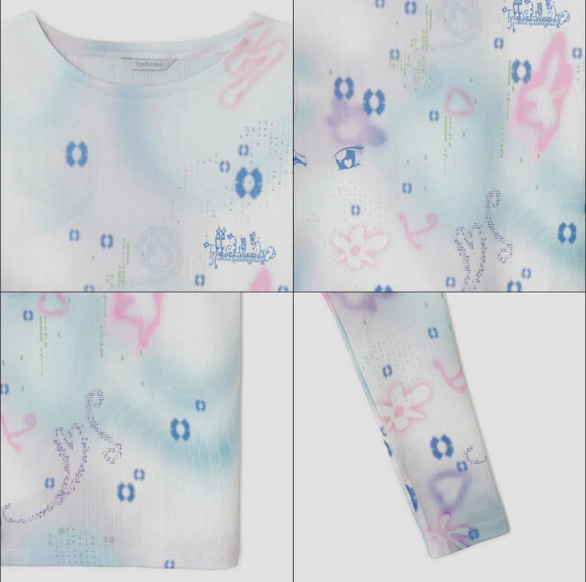 【typeservice】Soft Trace Top [Pink / Blue]