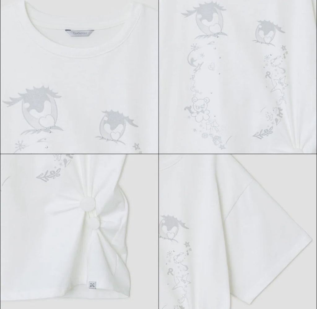 【typeservice】Cry Eyes Half Sleeve Top