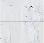 【typeservice】Scattered Ruched Top [Yellow / Charcoal / White]