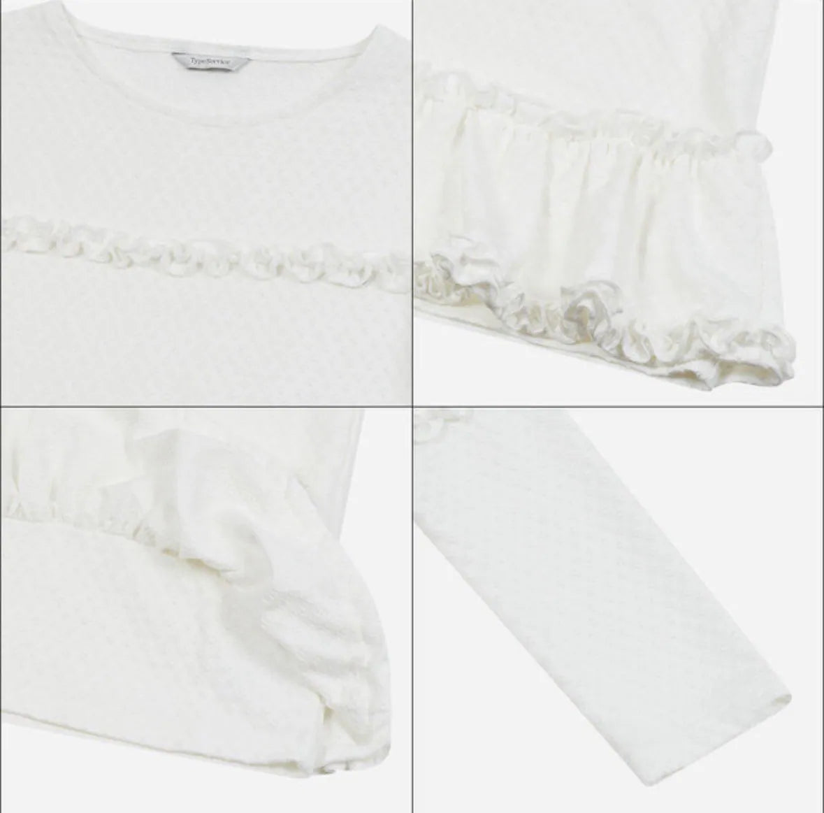 【typeservice】Flared Ruffle Top [White]