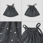 【typeservice】Hotfix Drawstring Beanie [Black / Charcoal]