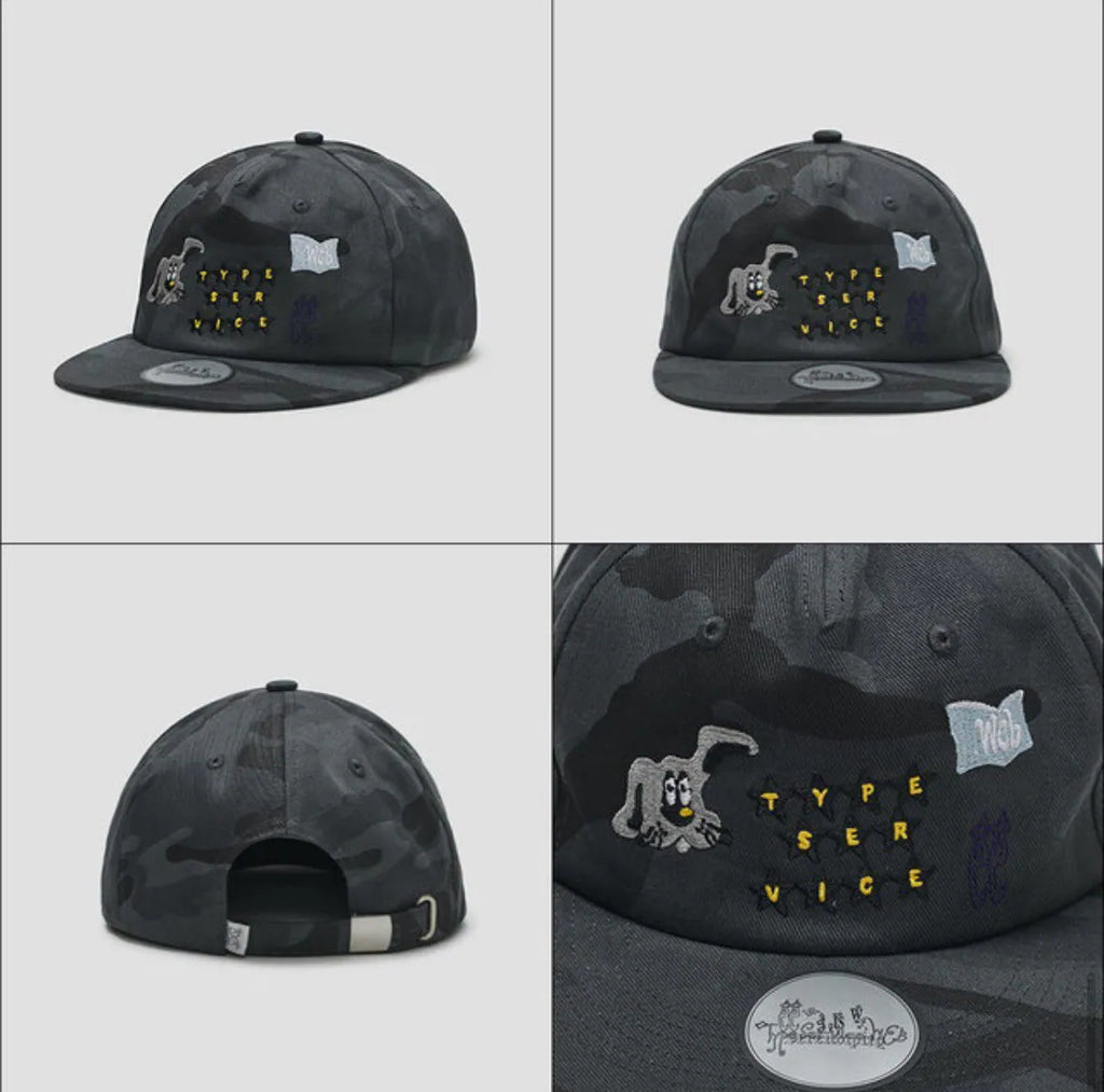 【typeservice】Mini Embroidered Camo Cap [Charcoal]