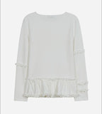 【typeservice】Flared Ruffle Top [White]