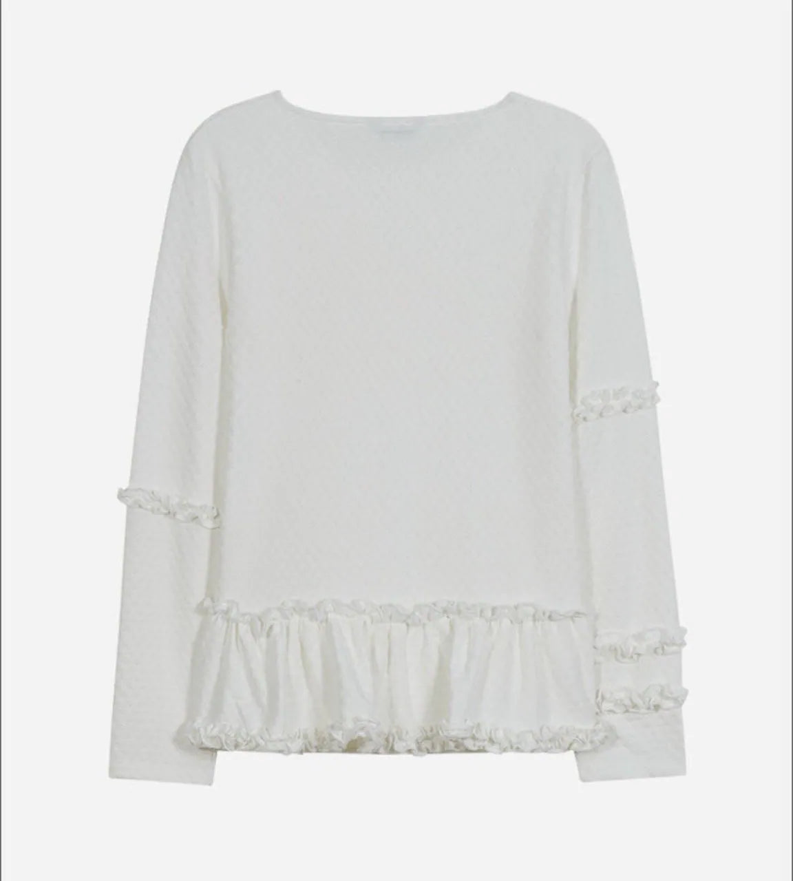 【typeservice】Flared Ruffle Top [White]