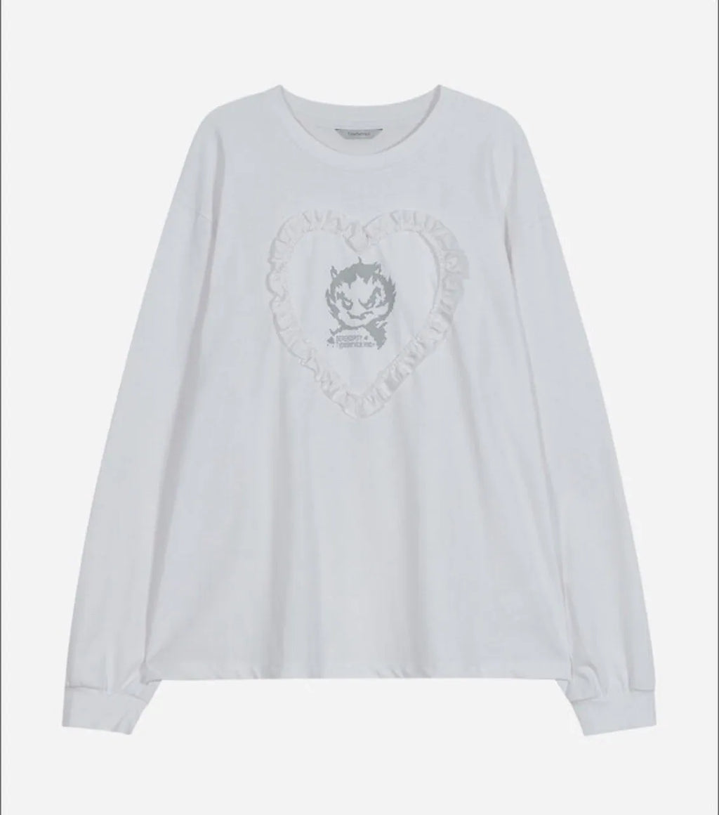 【typeservice】Edge Heart Top [Black / White]