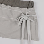 【Fancy Club】DYE-WASH TIE SKIRT [Brown]