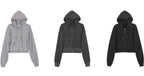 【Flare up】Layered Zip Hoodie  [Black / Gray / Charcoal]