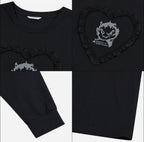 【typeservice】Edge Heart Top [Black / White]