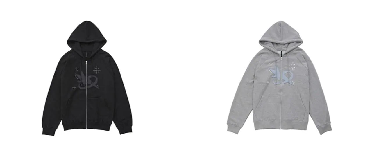【Flare up】Milky Way Zip Hoodie [Black / Grey]