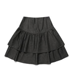 【niceghostclub】lowrise shirring denim skirt [Black / Navy]