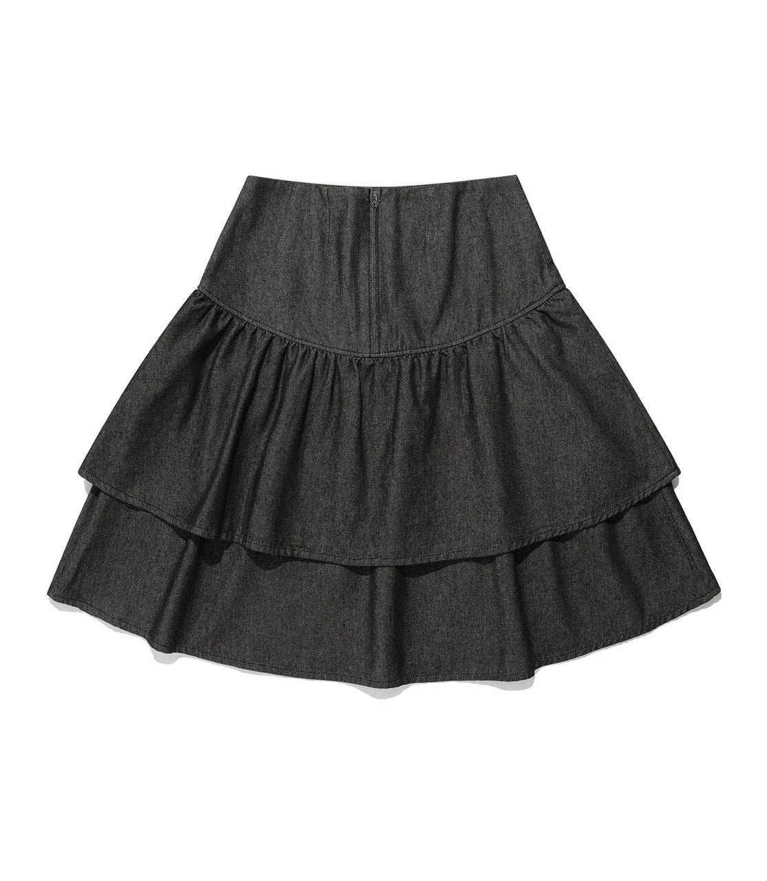 【niceghostclub】lowrise shirring denim skirt [Black / Navy]