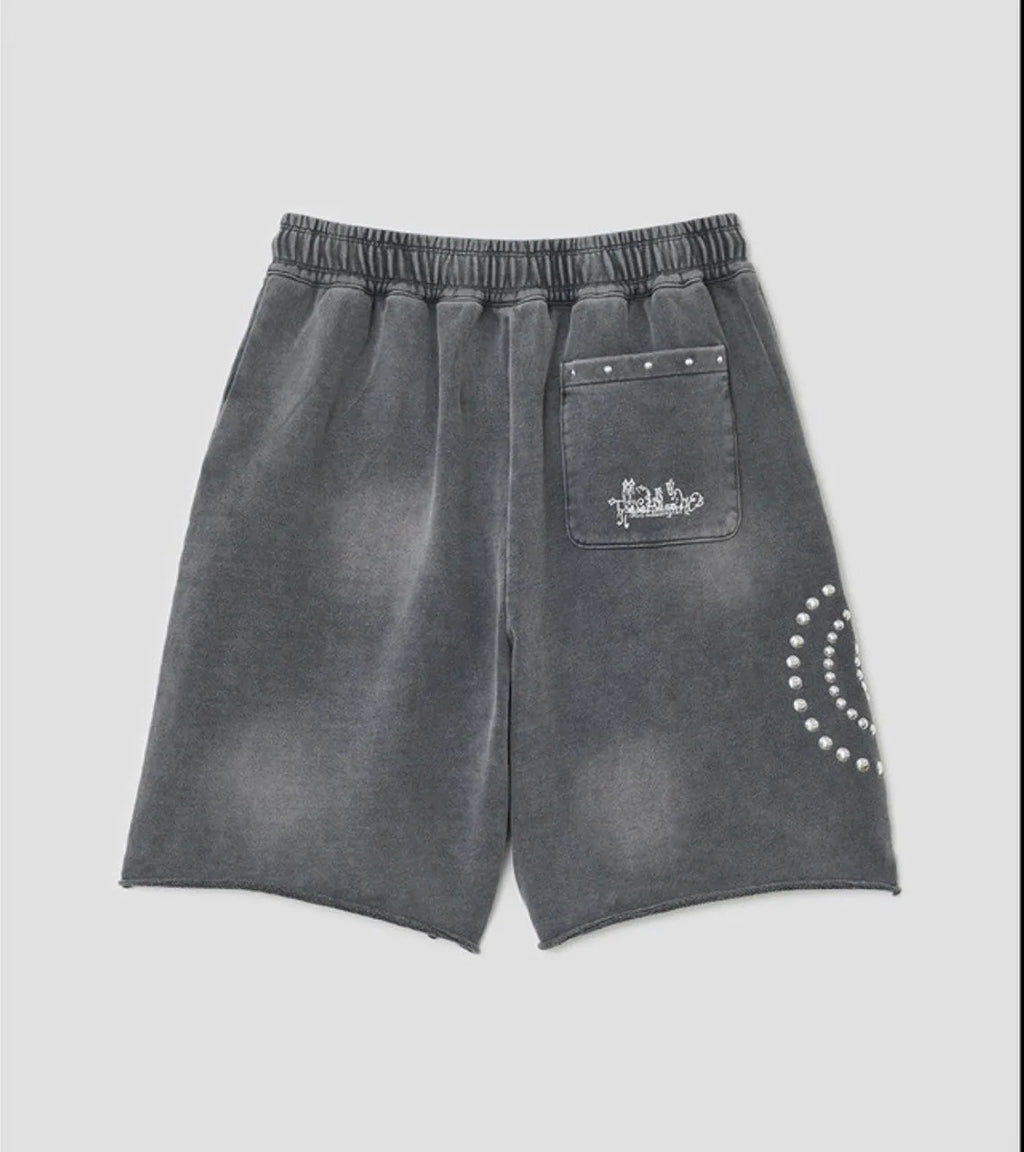 【typeservice】 Washed Hotfix Shorts [Charcoal]