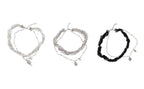 【Flare up】Braided Handmade Necklace [Black / White / Gray]