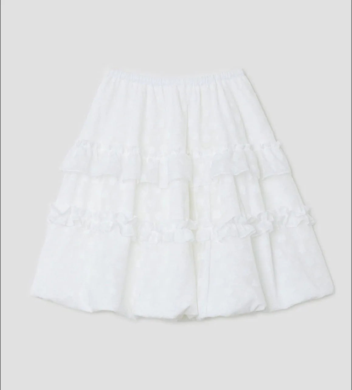 【typeservice】 Layered Volume Lace Skirt [White / Black]