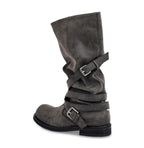 【NEGATIVETHREE】Slouchy Long Boots [Dusty Grey]