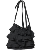 【Flare up】Faye Frill Bag [White / Black]