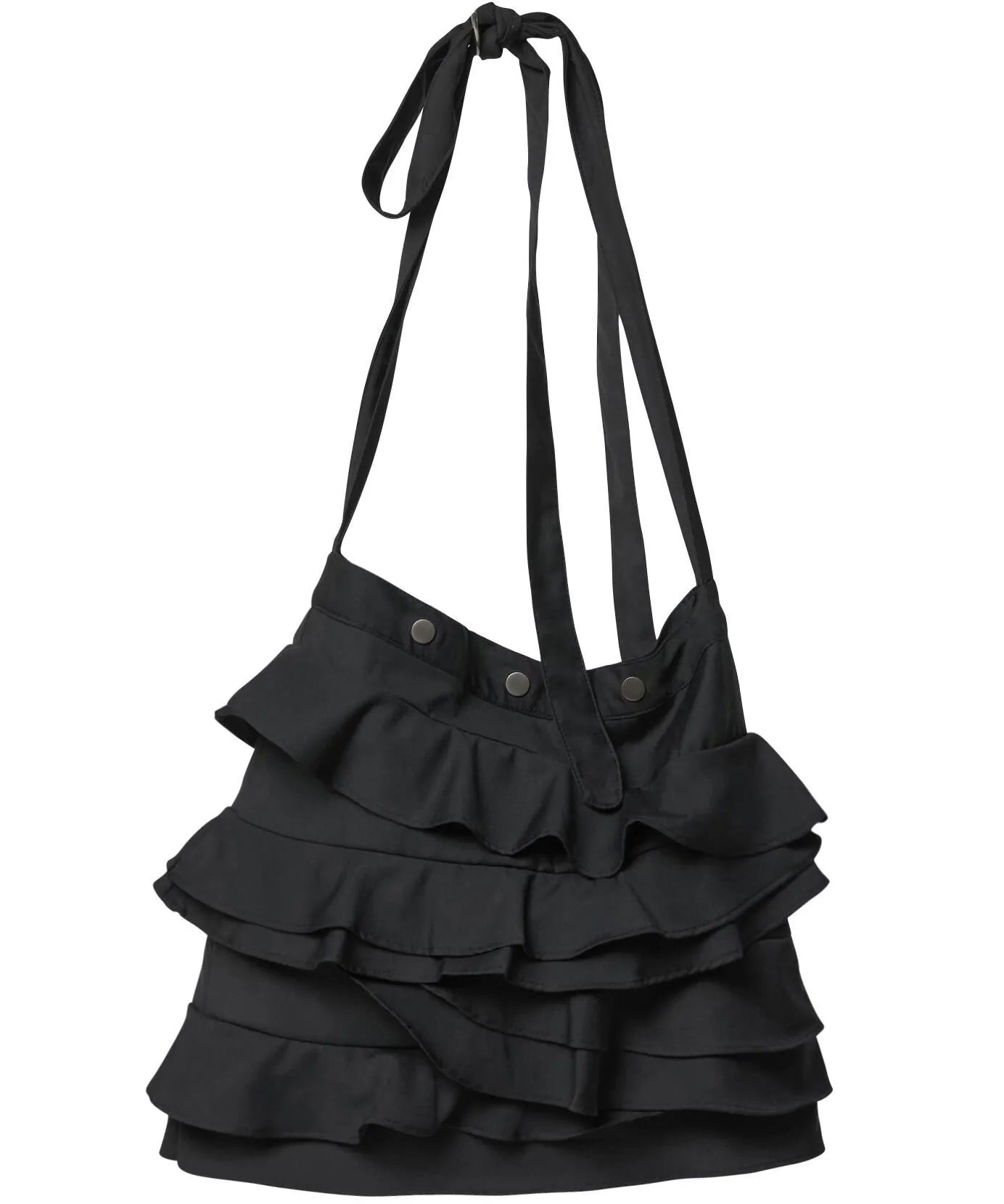【Flare up】Faye Frill Bag [White / Black]