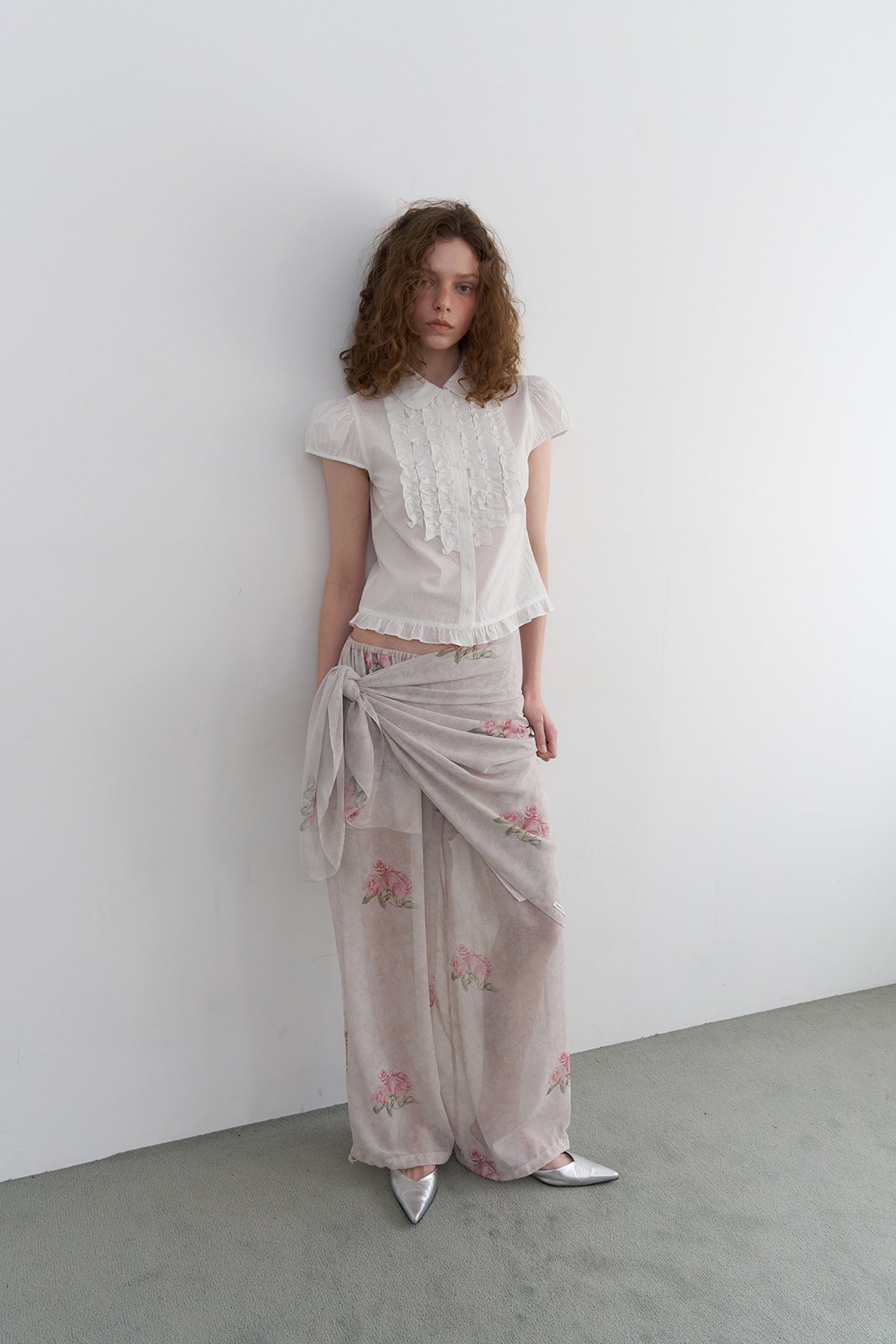 【overdue flair】VICTORIAN FRILL MESH BLOUSE - 2 colors