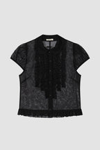 【overdue flair】VICTORIAN FRILL MESH BLOUSE - 2 colors