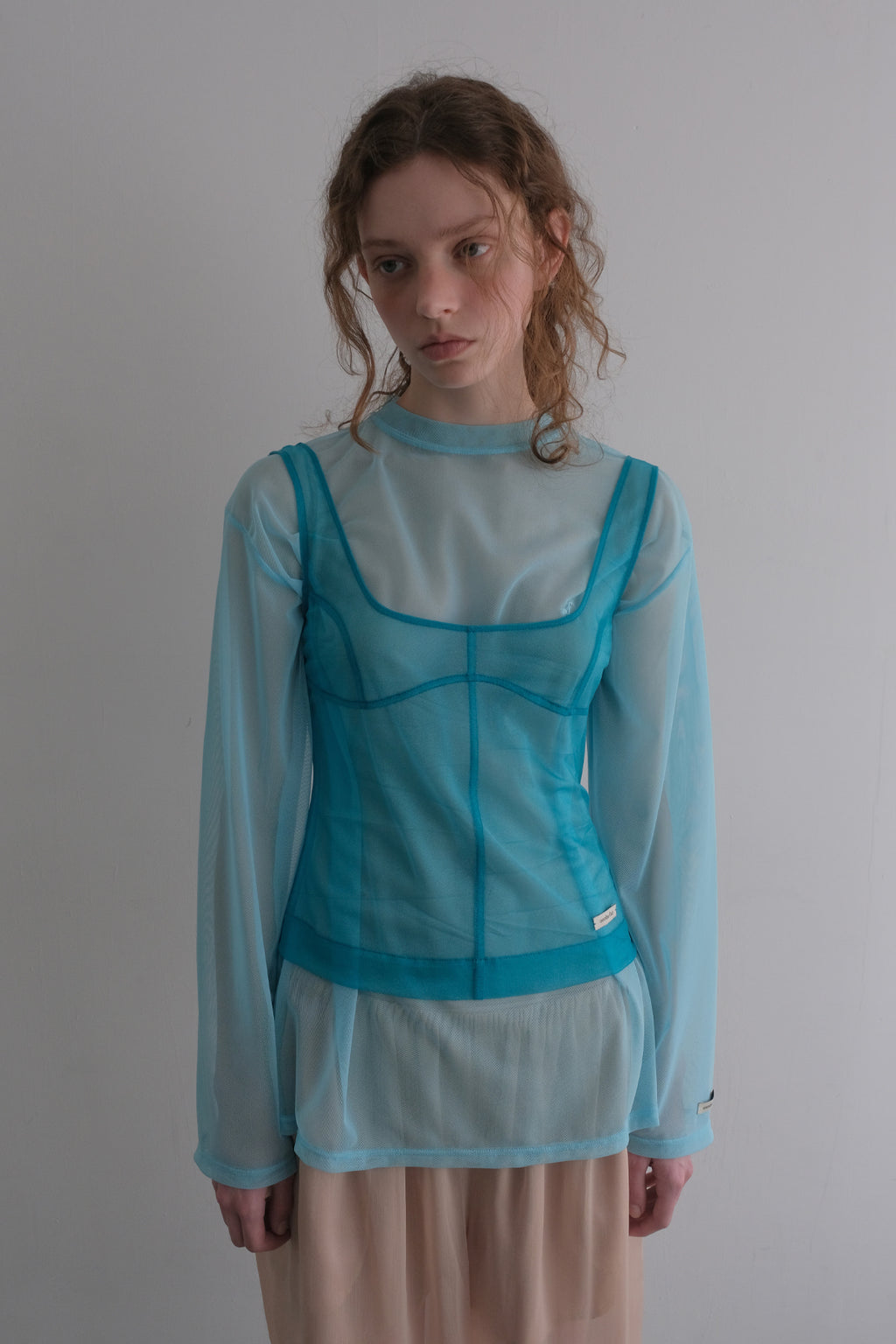 【overdue flair】MESH CORSET SLEEVELESS - 2 colors
