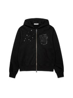 【3hreeto8ighty】EYELET POCKET HOODIE ZIP-UP - 2 colors