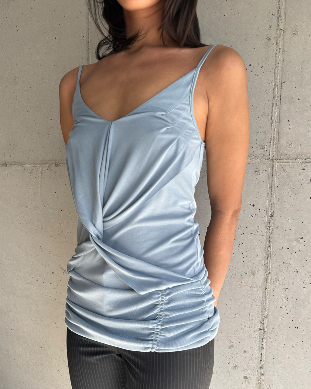 【mschief】TWIST DRAPED SLEEVELESS - 3 colors