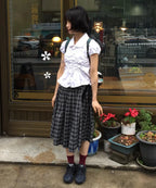 【Flare up】Cloud Puff Blouse [Black / White]