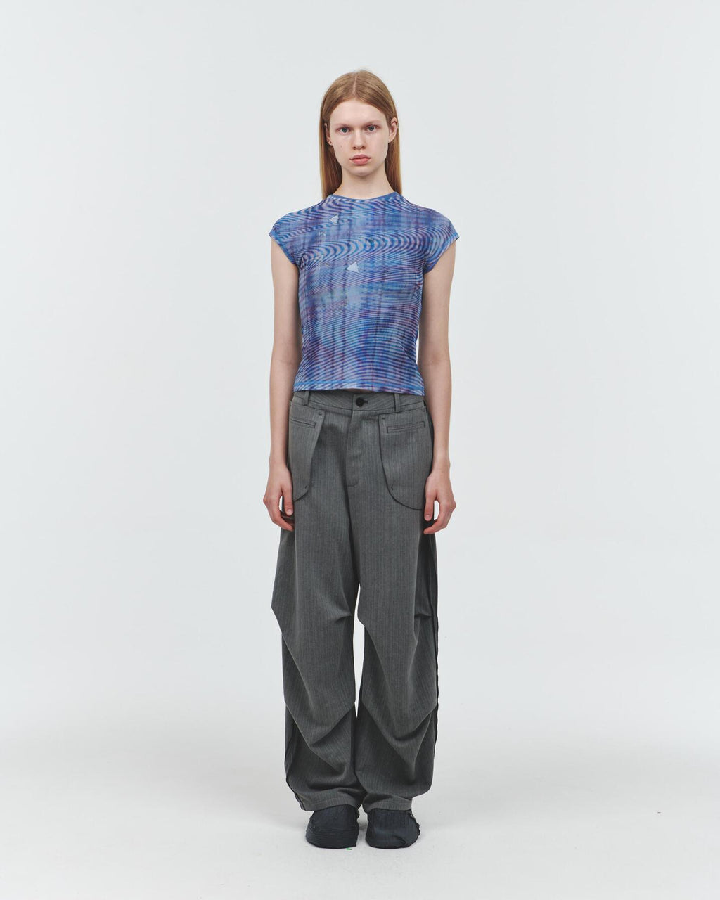 【odlyworkshop】Mesh checked Tee - 3 colors