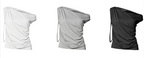 【Flare up】Braided Drape One-Shoulder Top  [Black / White]