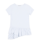 【Fancy Club】FRILL LAYERED DOT TEE [White / Black]