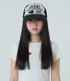 【aeae】WEB LOGO STAR MESH CAP [ BLACK / BLUE ]