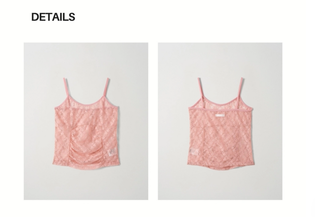 【ASURA】RUCHED LACE SLEEVELESS - 2 colors