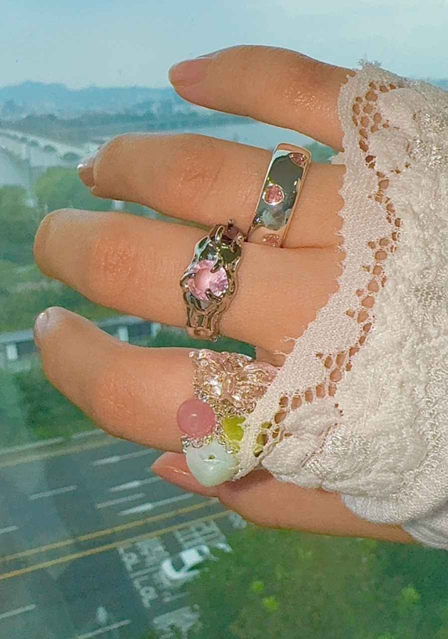 【3amgang】Wave pink purple RING