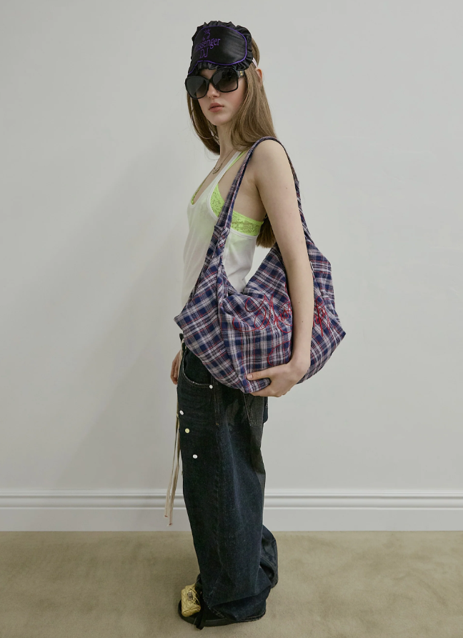 【SCULPTOR】Plaid Big Hobo Bag  - 2 colors