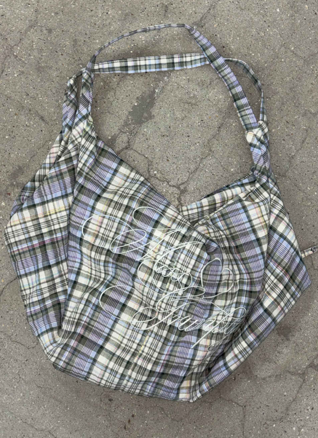 【SCULPTOR】Plaid Big Hobo Bag  - 2 colors