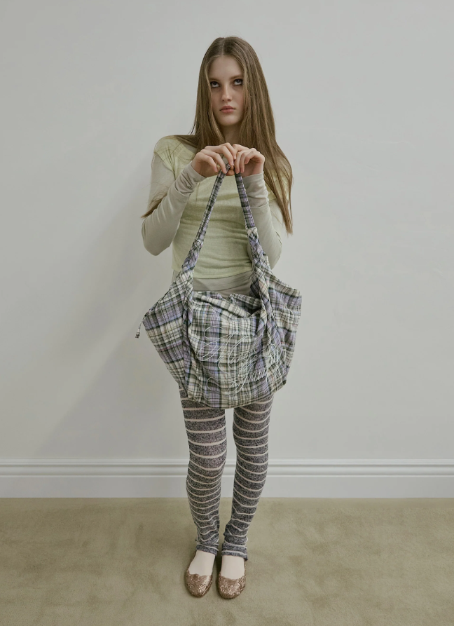 【SCULPTOR】Plaid Big Hobo Bag  - 2 colors