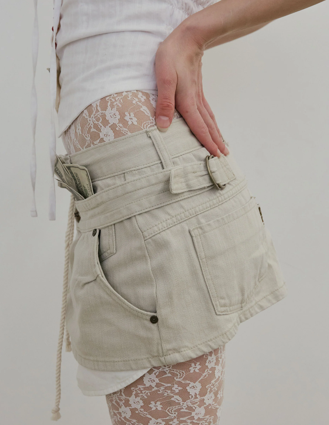 【SCULPTOR】Apron Layered Mini Skirt - 3 colors