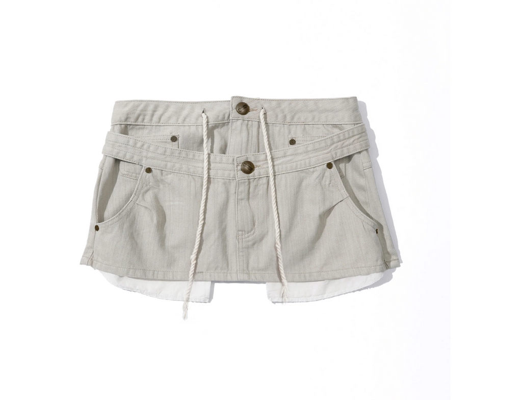 【SCULPTOR】Apron Layered Mini Skirt - 3 colors