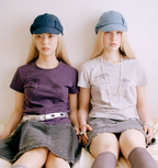 【typeservice】Cry Eyes Stripe Short Sleeve Top - grey