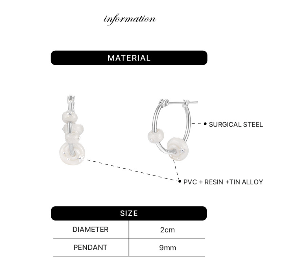 【NFF】eddy hoop earrings - 2 colors