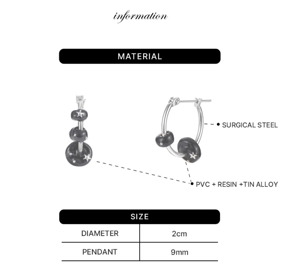 【NFF】eddy hoop earrings - 2 colors