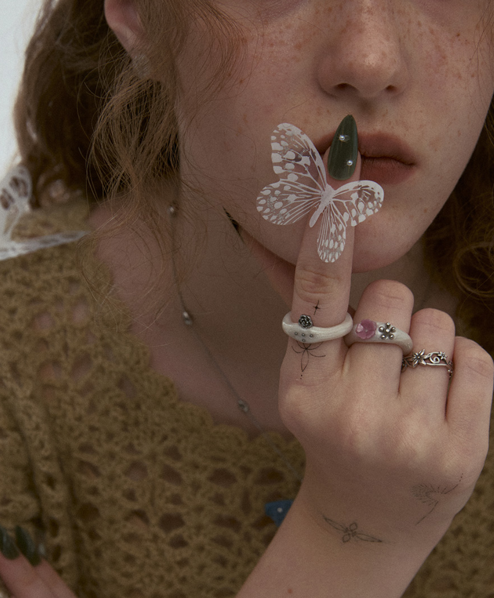【NFF】rose drop ring - 2 colors