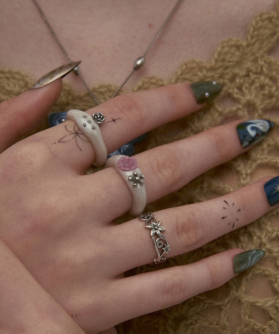 【NFF】rose drop ring - 2 colors