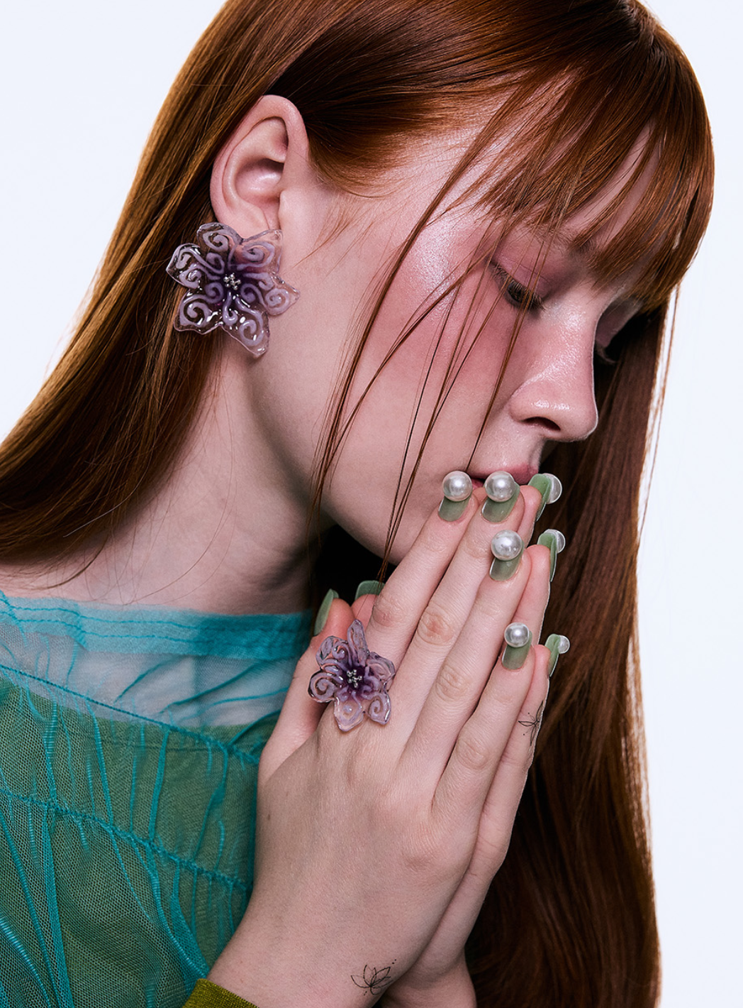 【NFF】muse flower earrings - purple