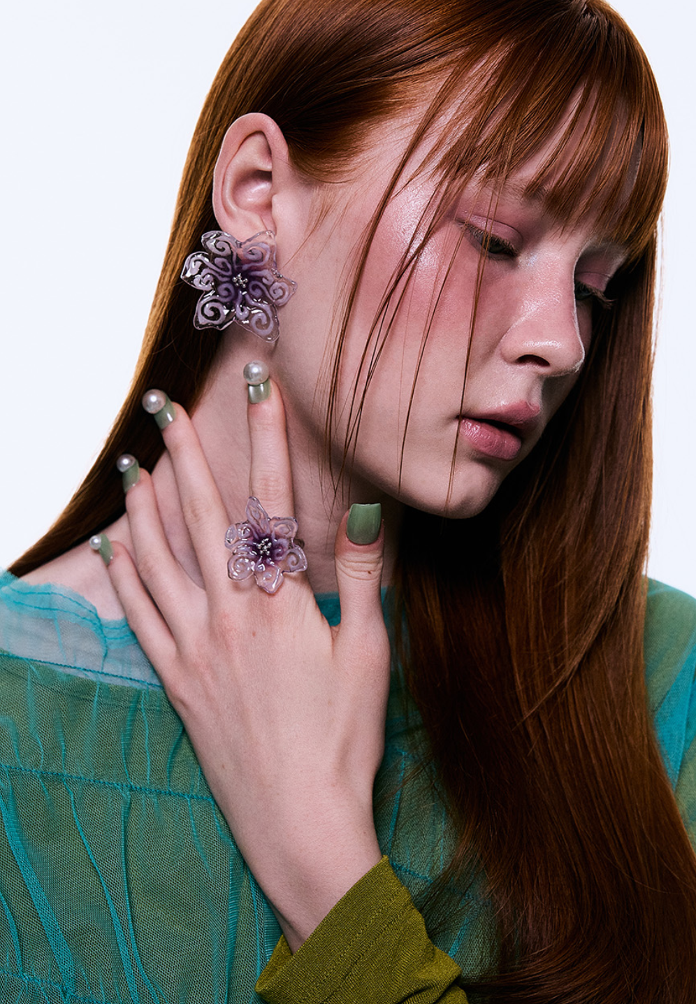 【NFF】muse flower earrings - purple