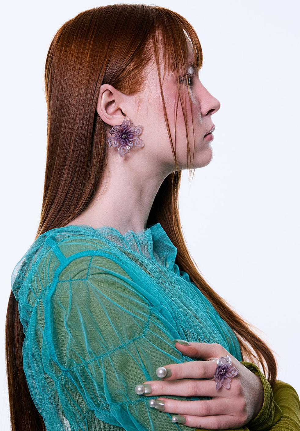 【NFF】muse flower earrings - purple