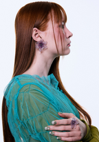 【NFF】muse flower earrings - purple