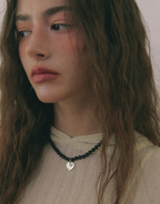【NFF】eternal gemstone necklace - black